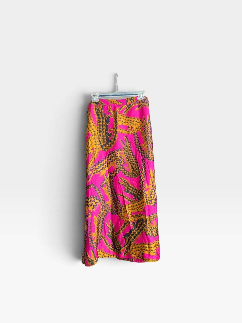 FARM Rio Crocodile Midi Skirt Size L Pink